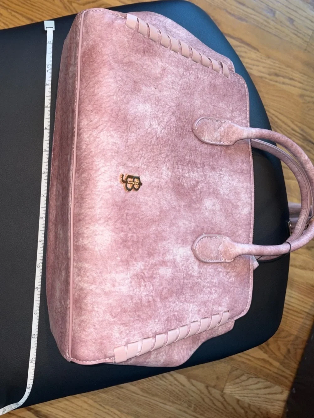 Julia Buxton Ludlow Whipstitch Satchel Bag Mauve